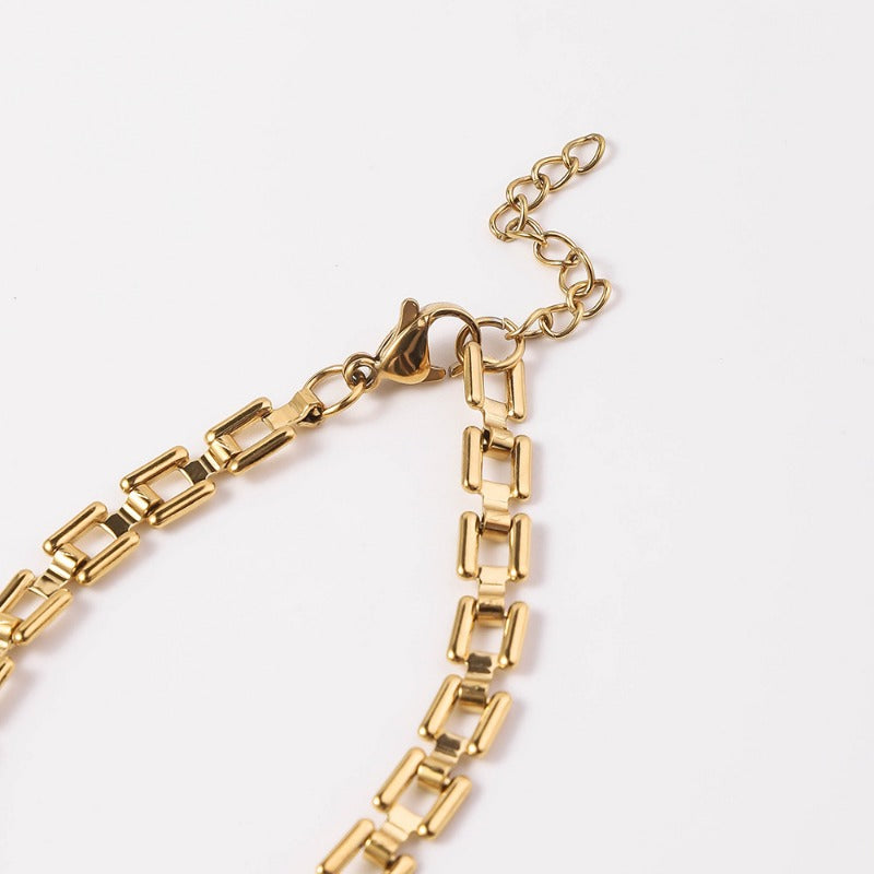 Wholesale Fashion Hollowed Out Square Stainless Steel Niche Design, Light Luxury Personalized Titanium Steel Bracelet